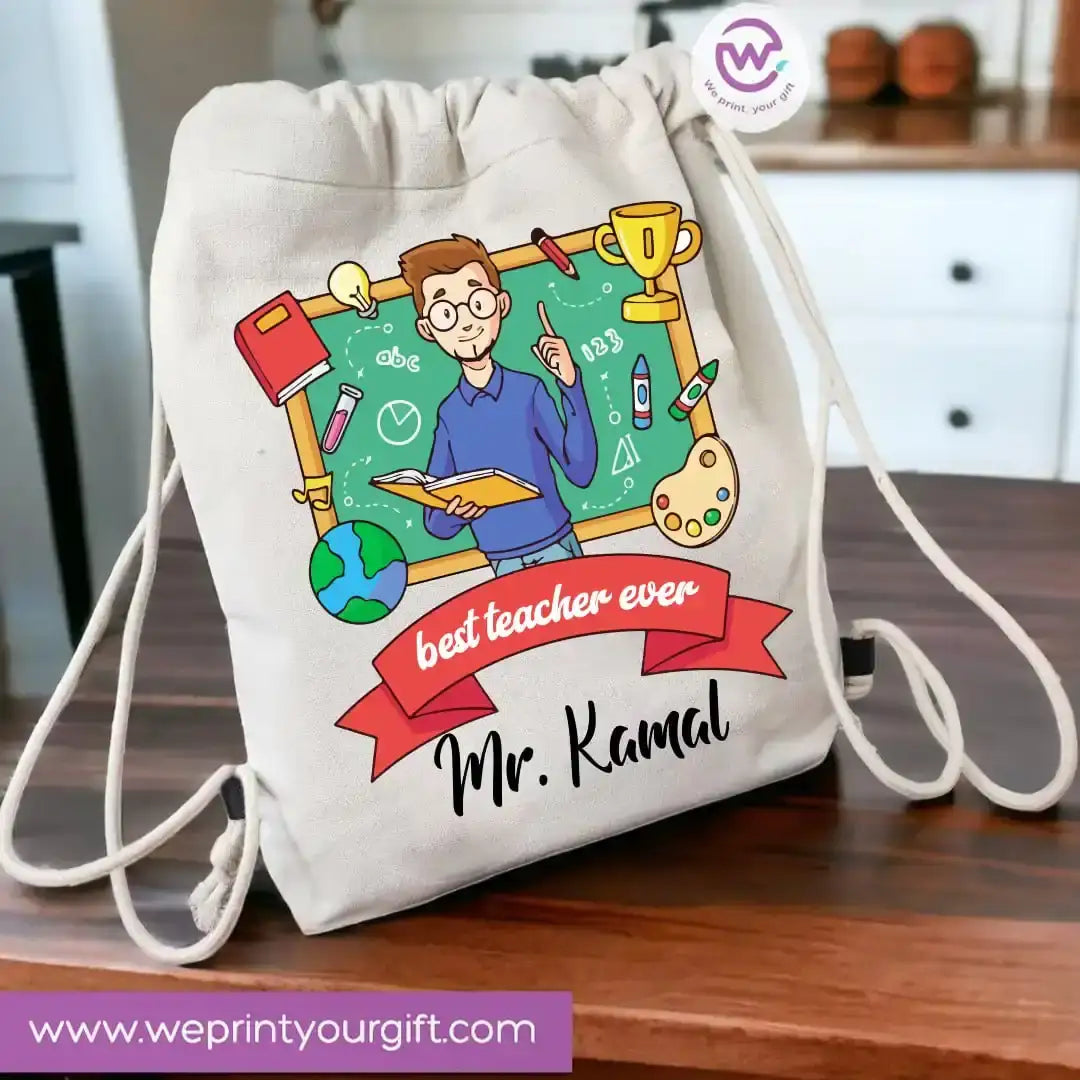Drawstring Bag- Teacher - WE PRINT