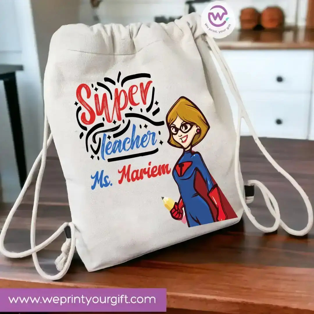 Drawstring Bag- Teacher - WE PRINT
