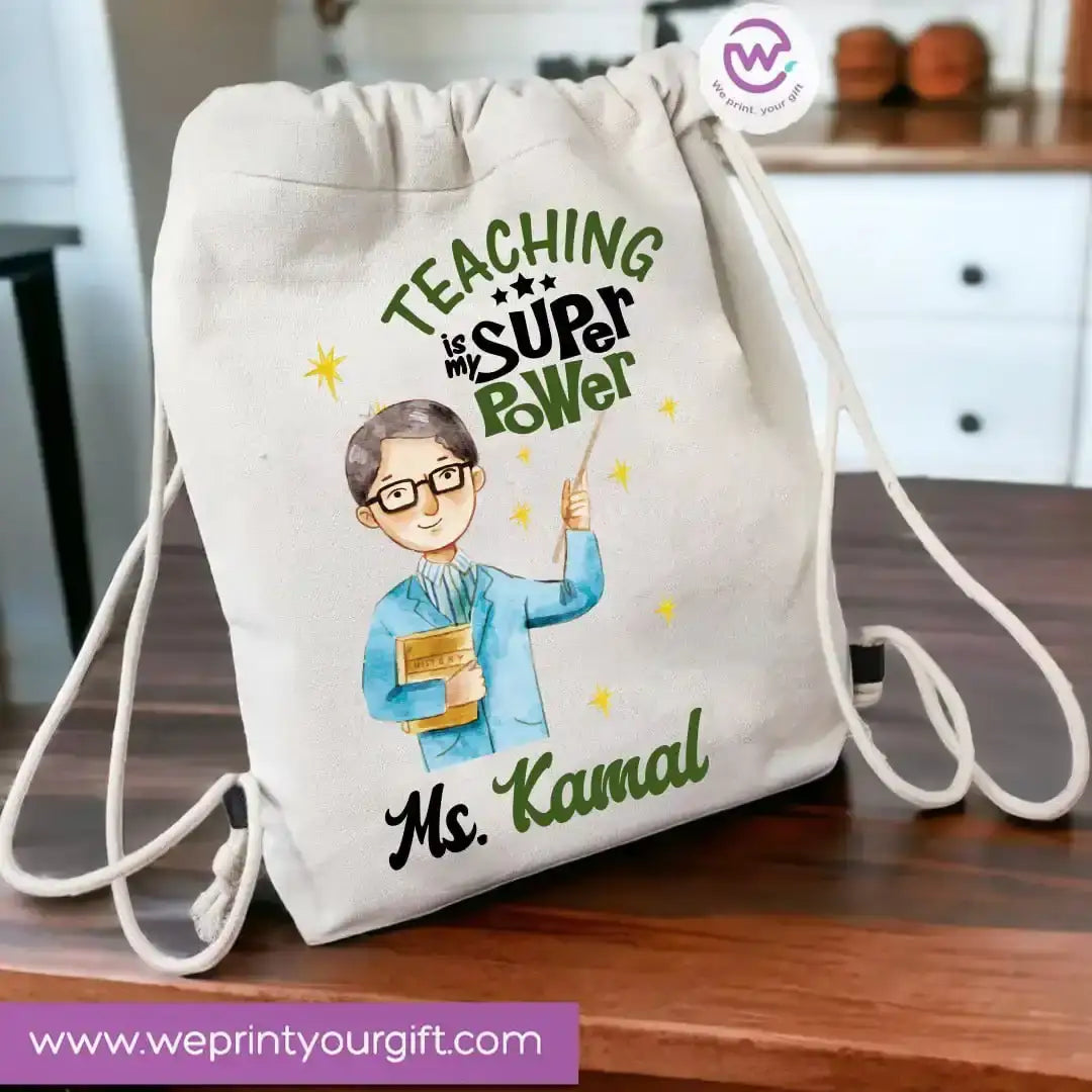 Drawstring Bag- Teacher - WE PRINT