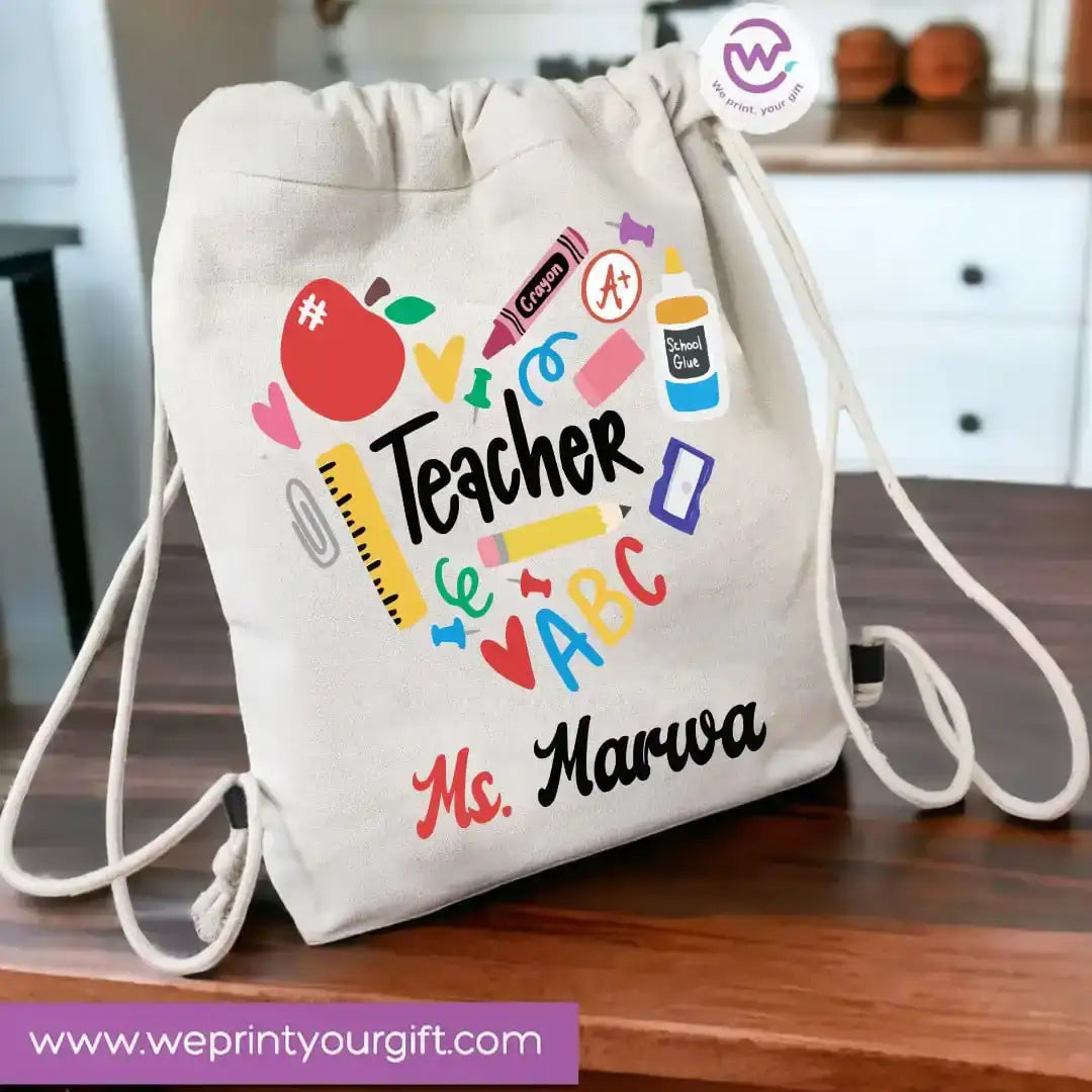 Drawstring Bag- Teacher - WE PRINT