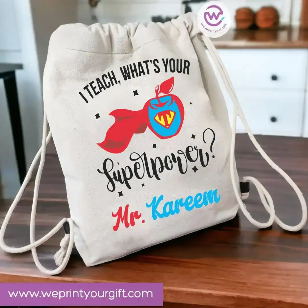 Drawstring Bag- Teacher - WE PRINT