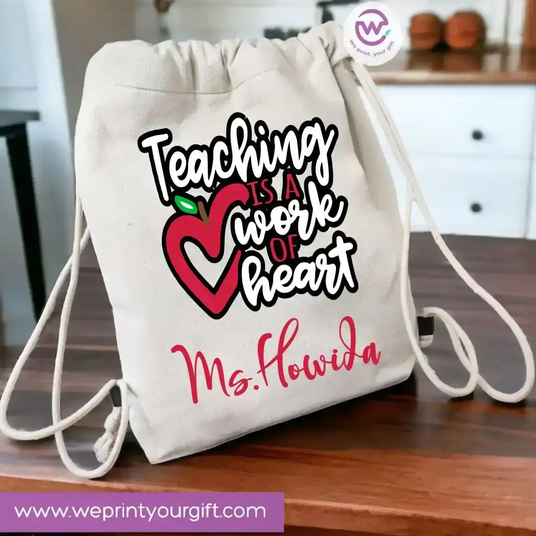 Drawstring Bag- Teacher - WE PRINT