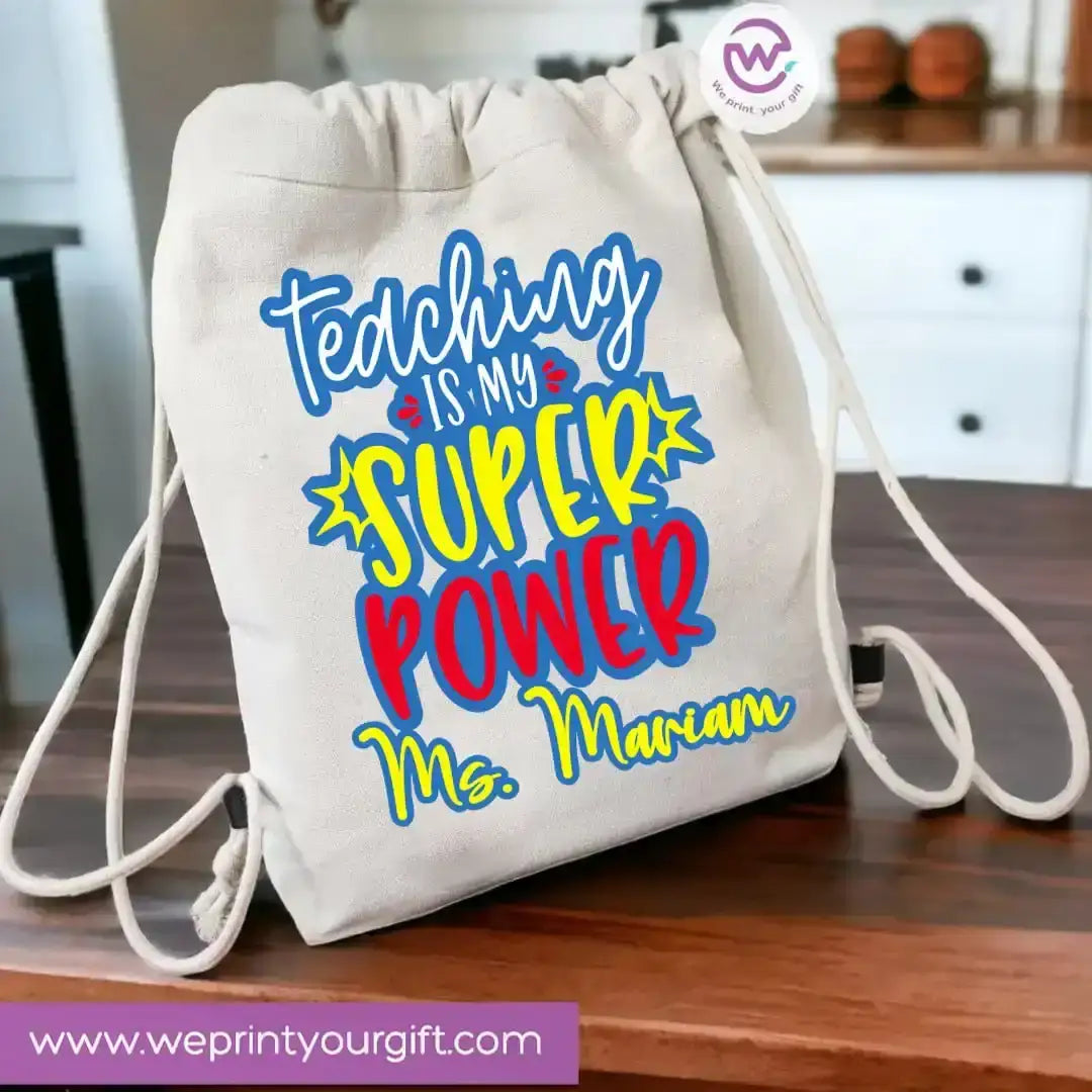 Drawstring Bag- Teacher - WE PRINT