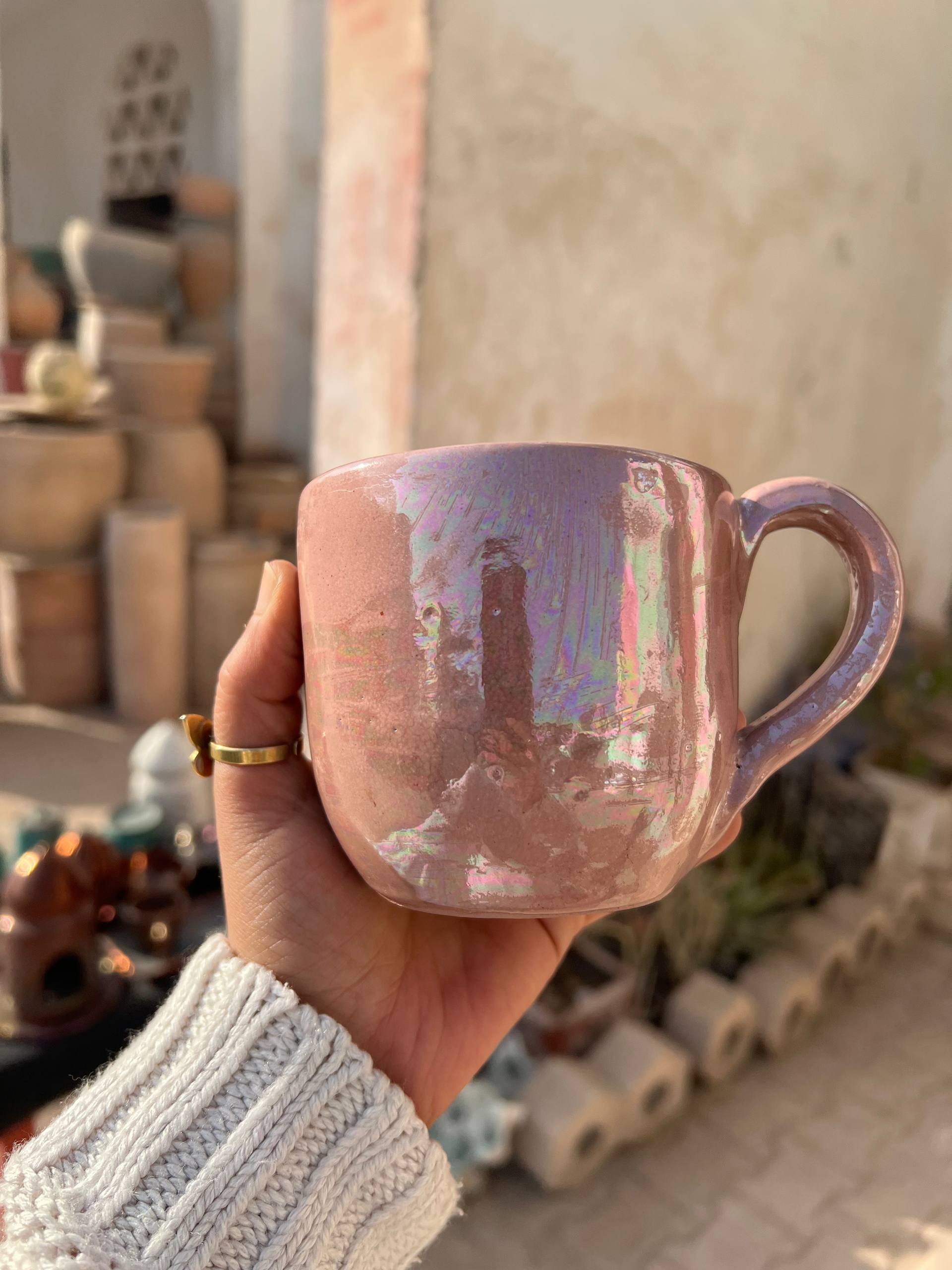 Pearl Touch Pottery Handmade Mug – 350 ml - Customization Options
