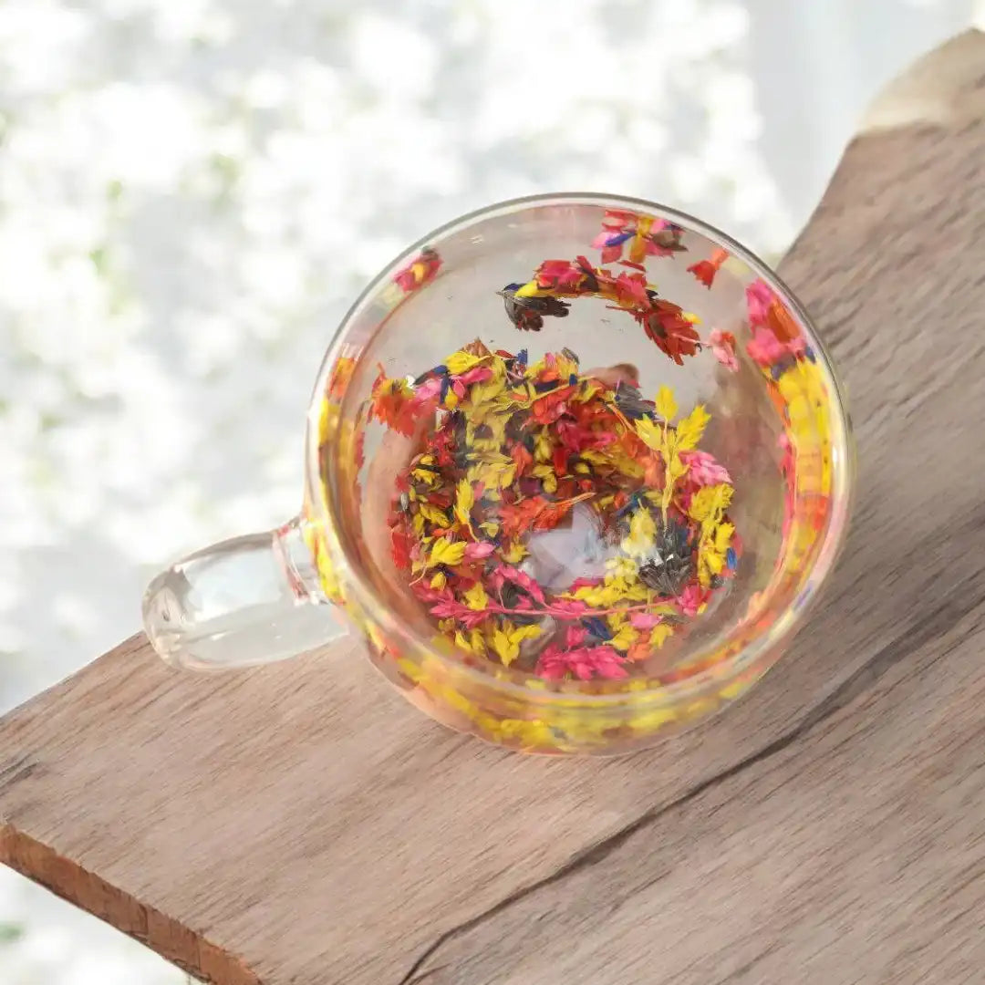 Flowers Double Wall Mug- Yellow Flowers - Customization Option