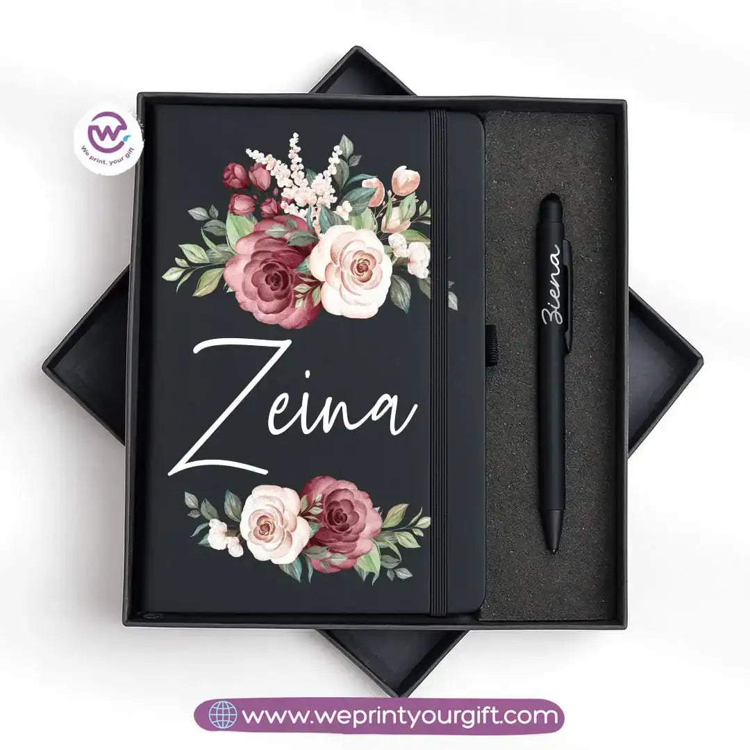 🌸 Floral Personalized Gift Box with Notebook & Metal Pen - WE PRINT