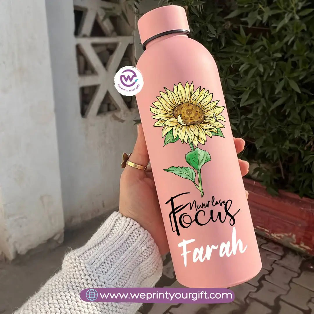 Floral Motivational Thermal Bottle – Stainless Steel | 500 ml - WE PRINT