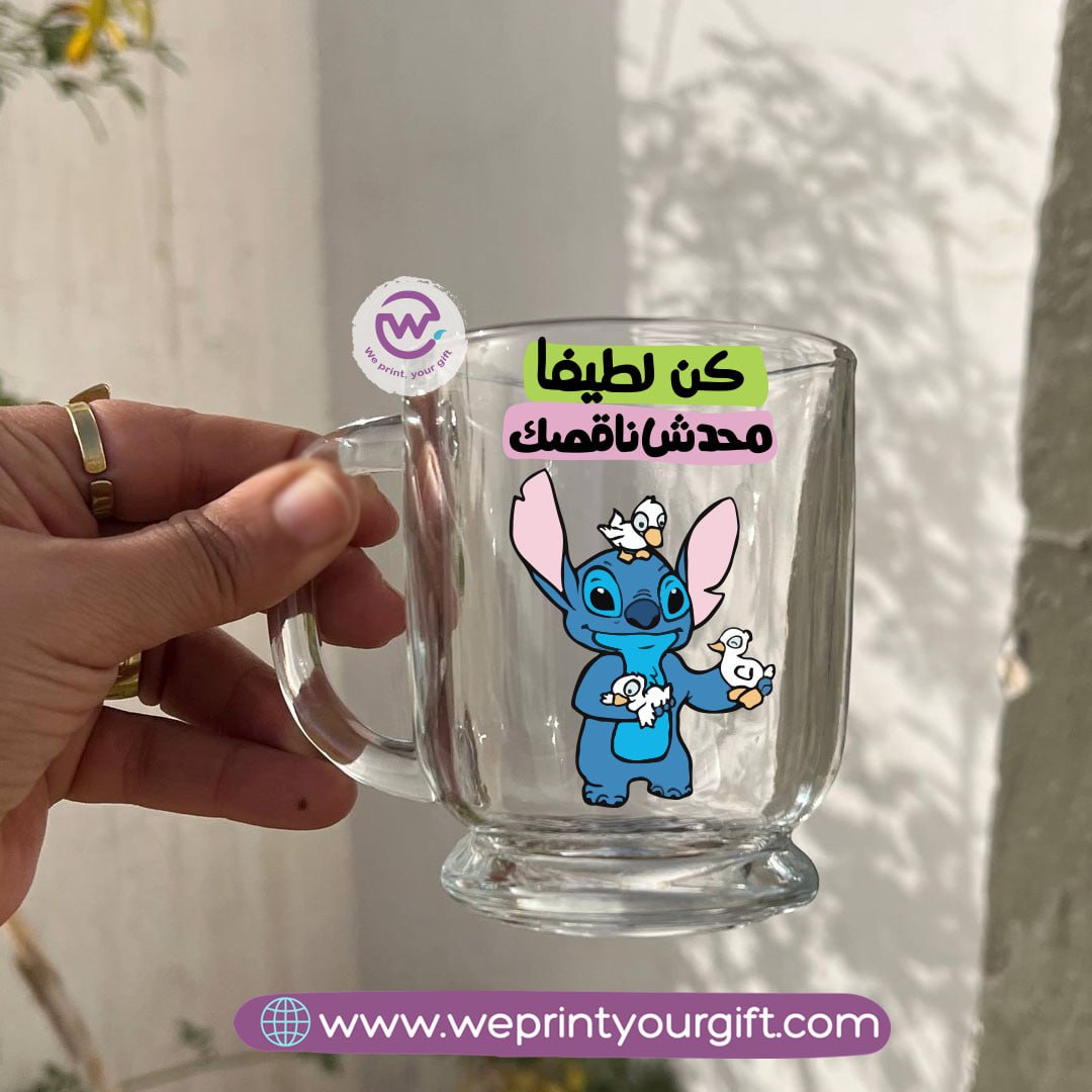 Clear Glass Espresso Coffee Cup – 250 ml | Funny Stitch-Inspired Designs