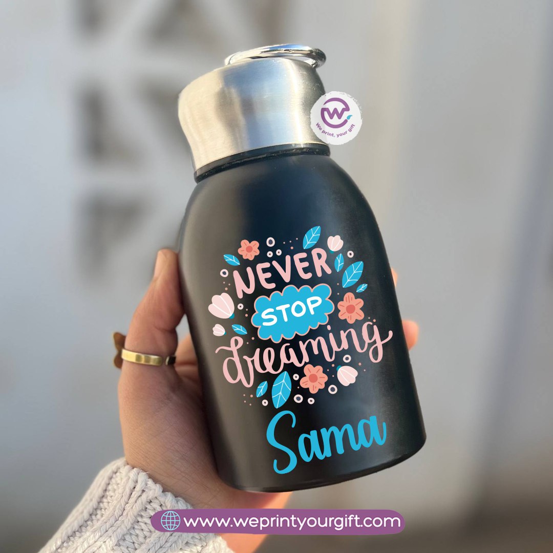 Mini Thermal Coffee Mug – 300ml | 304 Stainless Steel | Floral Motivational Designs