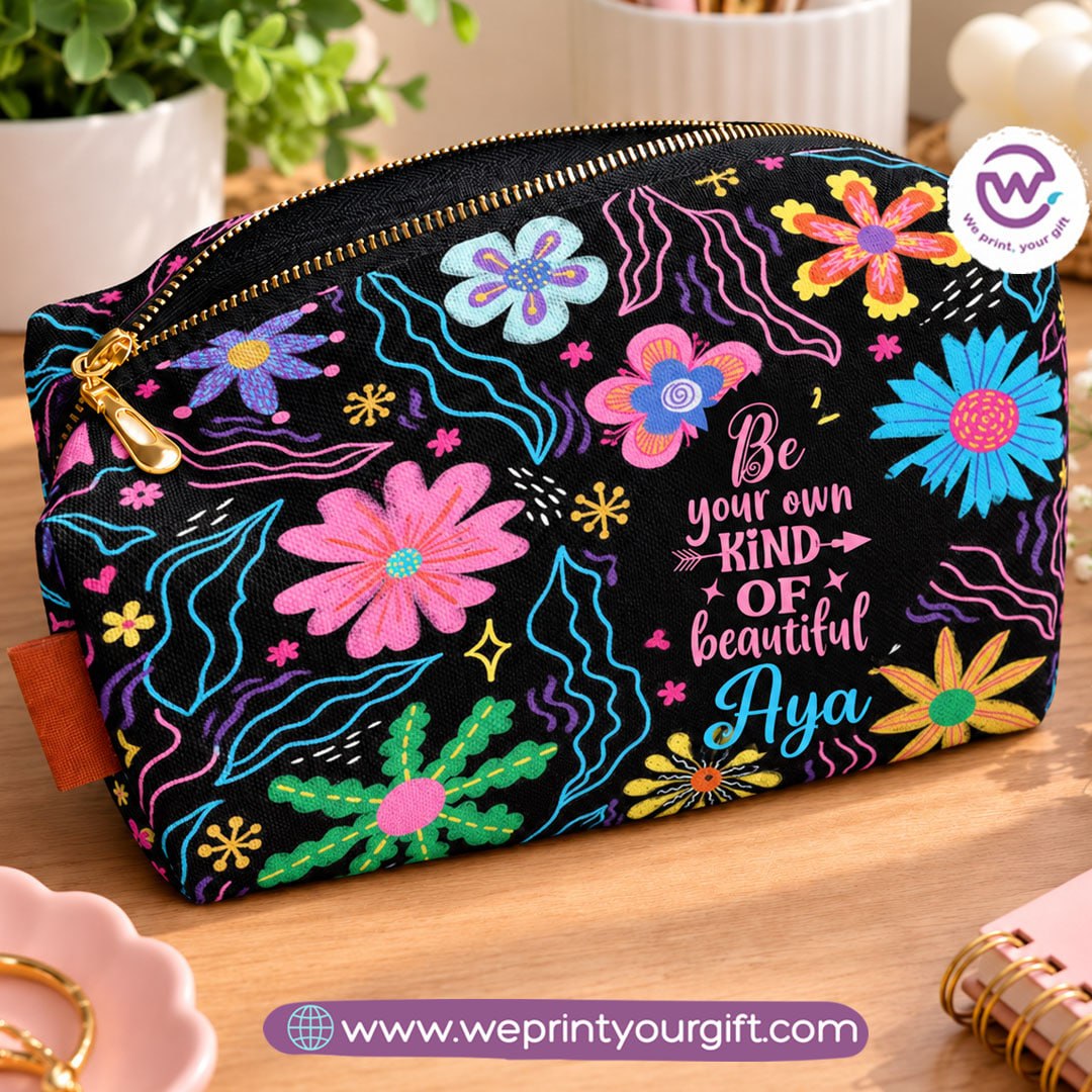 Custom Full-Color Canvas boxy Makeup Pouch - Buy 2 Get 1 Free