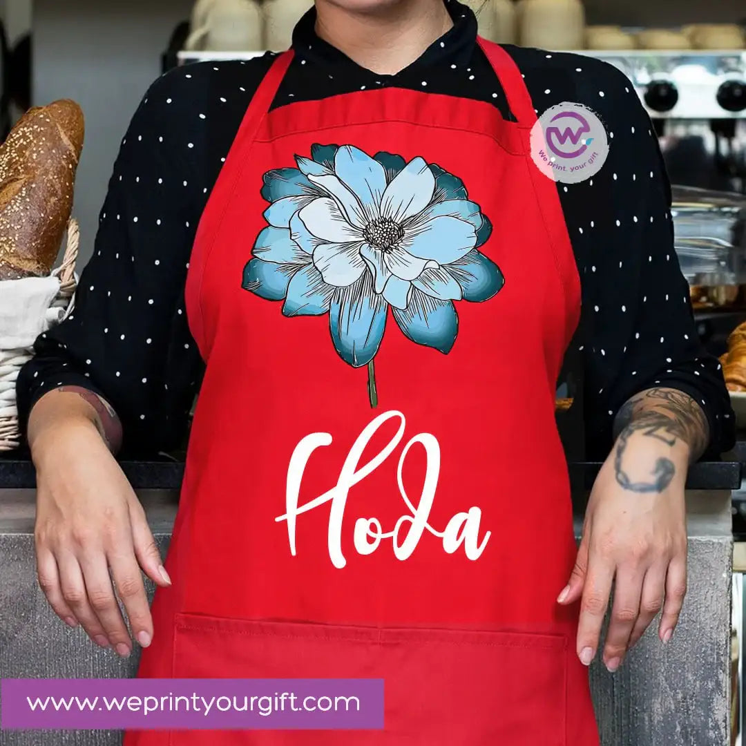 Personalized Name Apron – Heavy Cotton Cooking Apron with Pocket & Adjustable Tie - WE PRINT