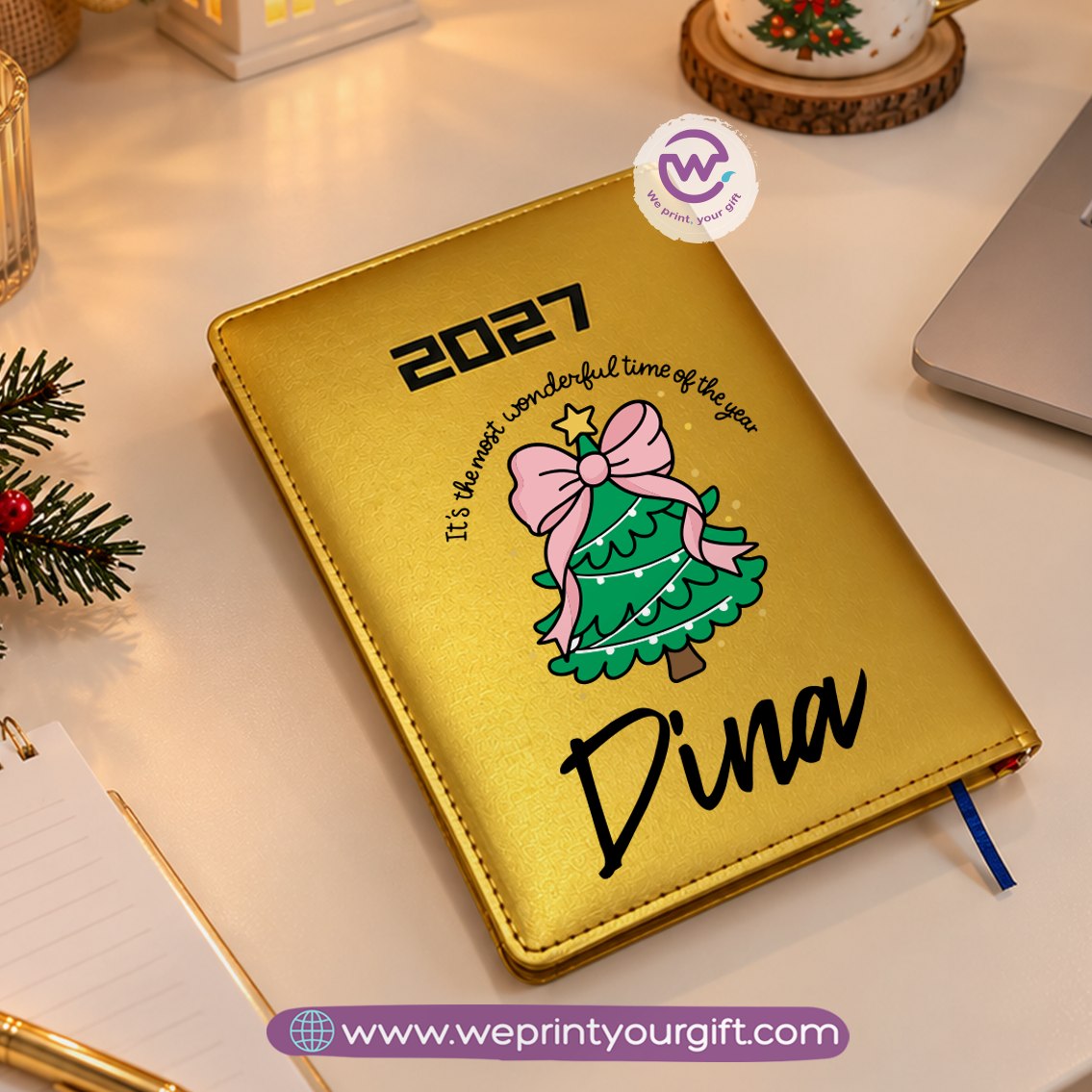 Christmas Wishes 2027 Daily Planner – Personalized Festive Agenda with Custom Name & Holiday Designs