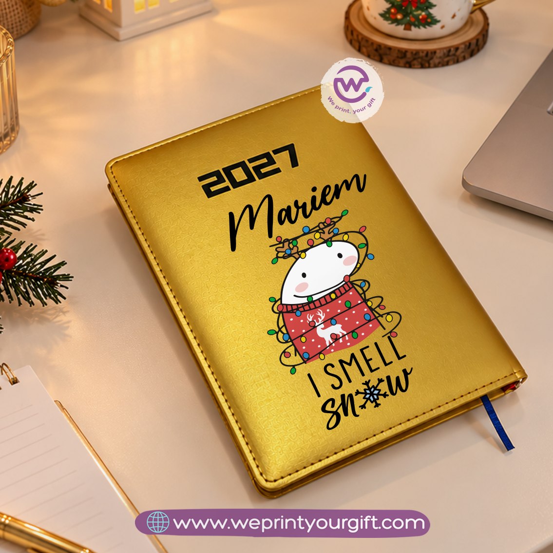 Christmas Wishes 2027 Daily Planner – Personalized Festive Agenda with Custom Name & Holiday Designs