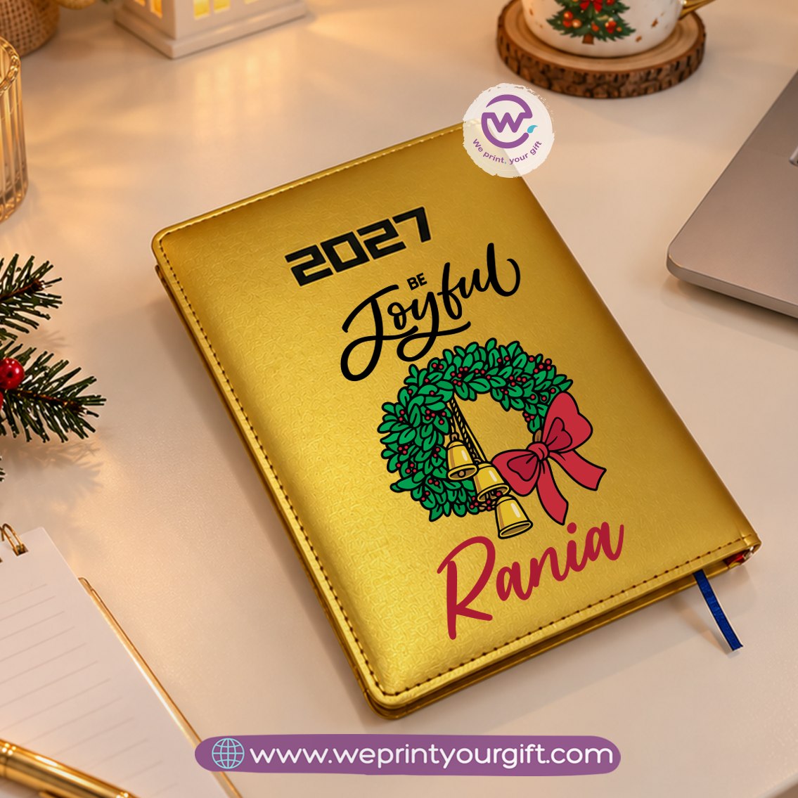 Christmas Wishes 2027 Daily Planner – Personalized Festive Agenda with Custom Name & Holiday Designs