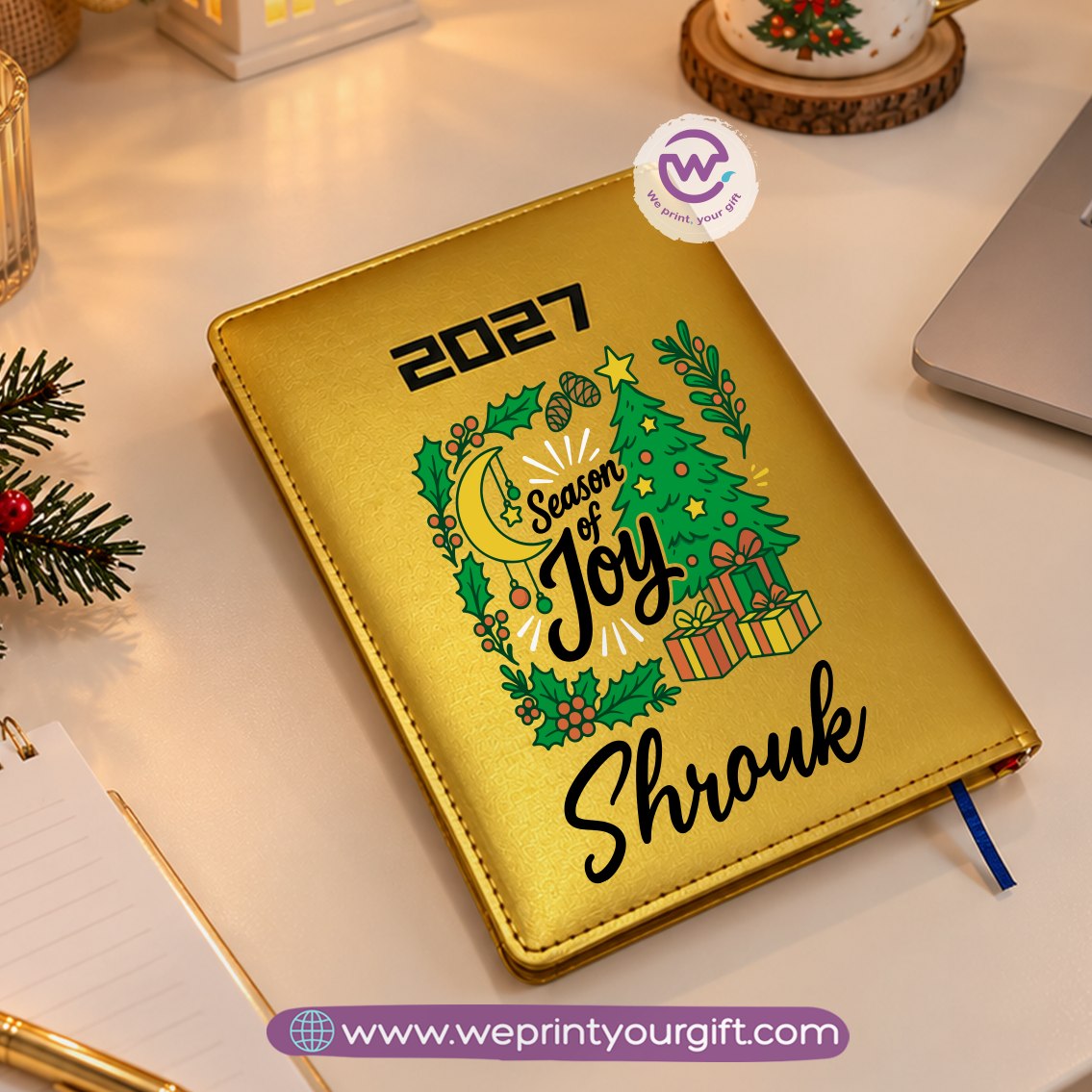 Christmas Wishes 2027 Daily Planner – Personalized Festive Agenda with Custom Name & Holiday Designs