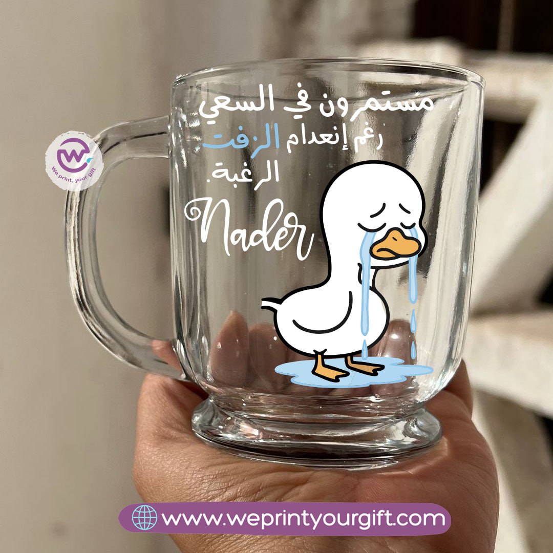 Clear Glass Espresso Coffee Cup – 250 ml | Work-Themed Comic Designs