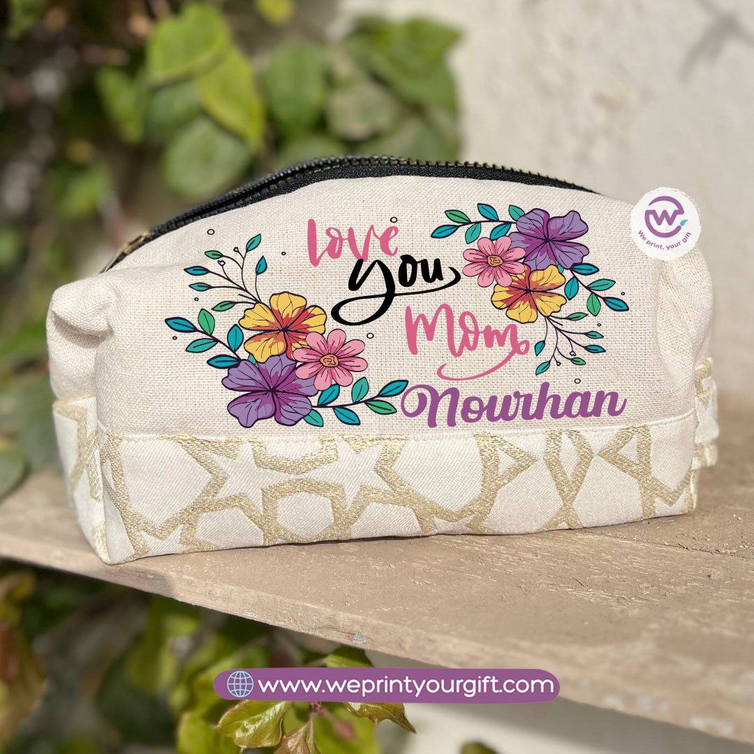 Islamic Pattern Mother’s Day Boxy Pouch – Cotton Makeup & Pencil Case