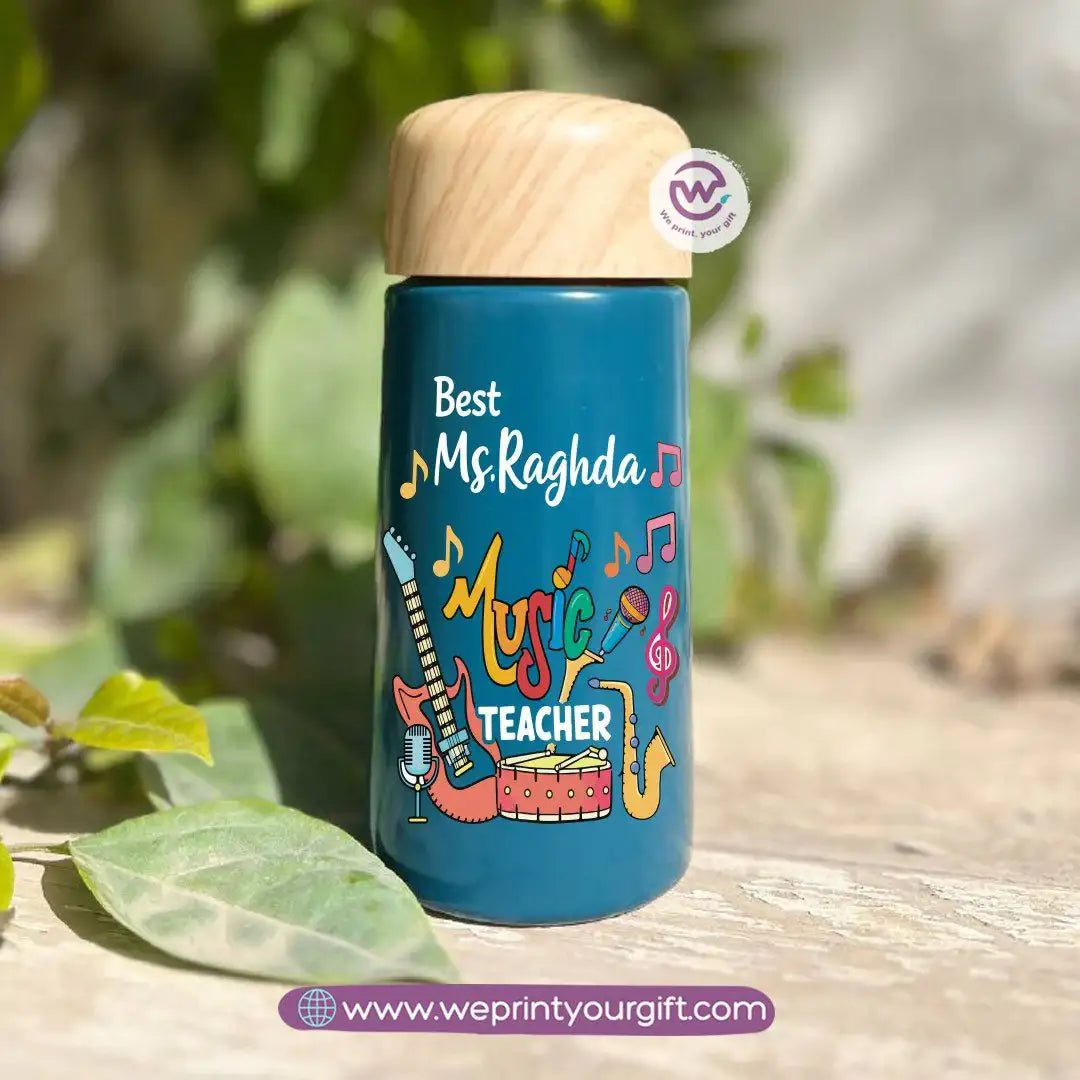 Mini Thermal Coffee Mug โ (150ml & 250ml) | Wooden Lid - Teacher Appreciation Edition
