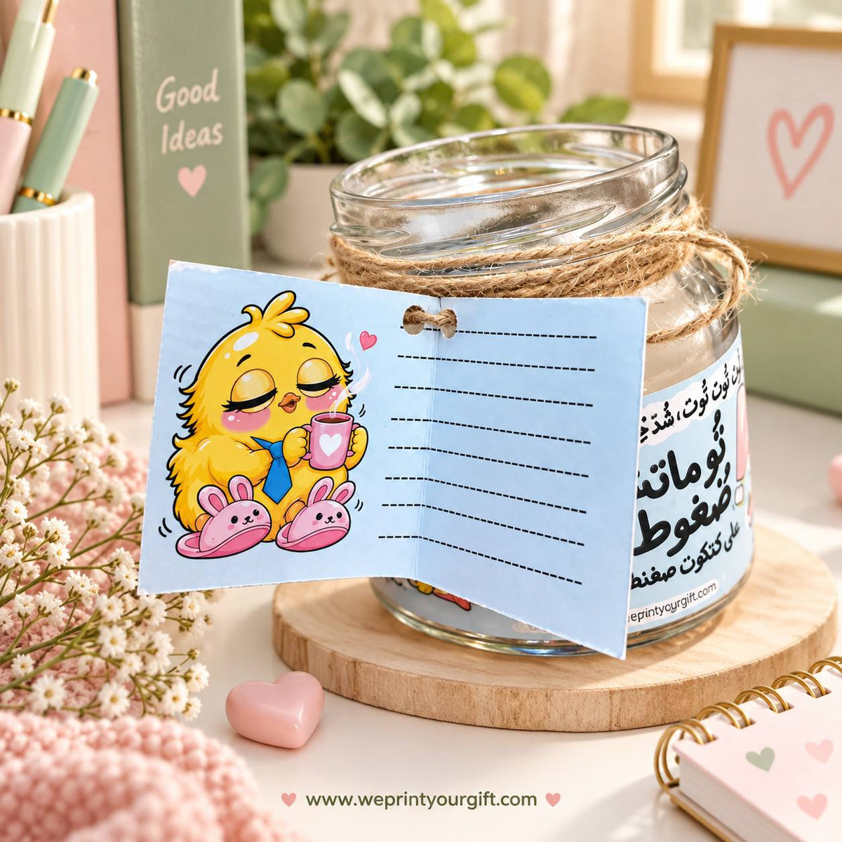 Office Chick Diaries Gift Jar – 50 Funny Arabic Cards & Accessories