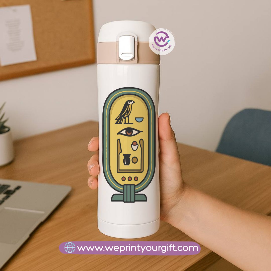 Slim Thermal Mug-Egyptian Pharaonic Design