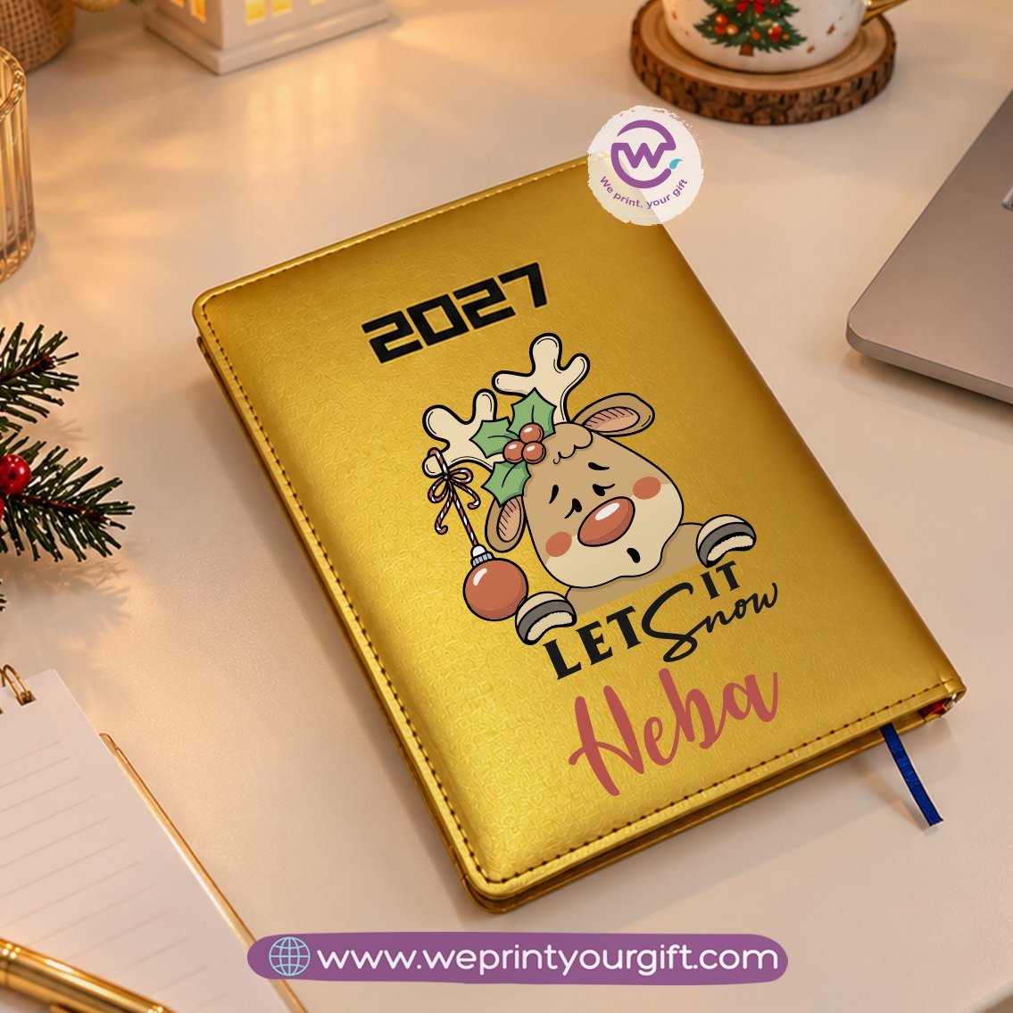 Christmas Wishes 2027 Daily Planner – Personalized Festive Agenda with Custom Name & Holiday Designs