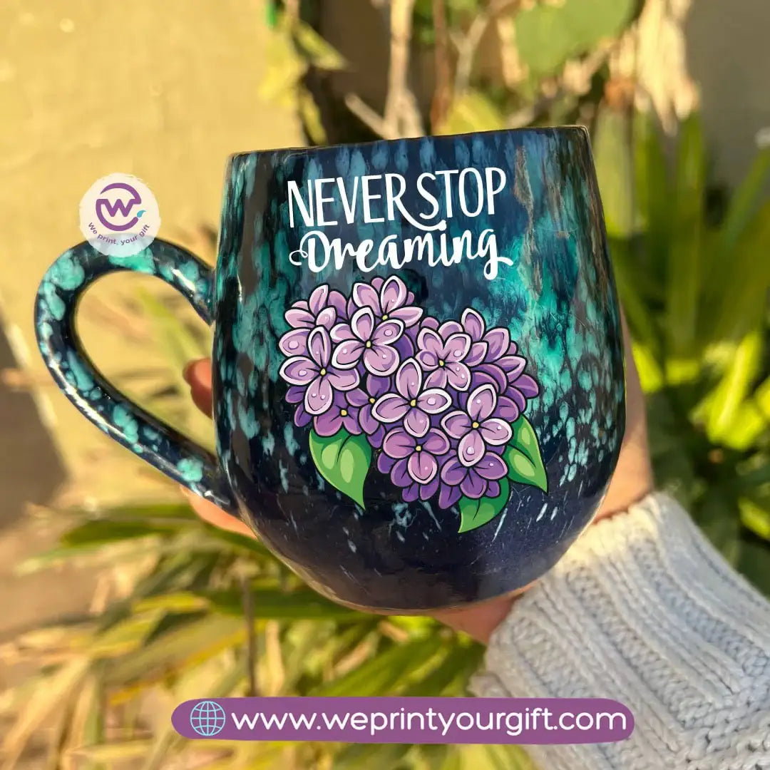 Dark Blue & Green Galaxy Pottery Mug โ 400 ml | Digital Art Designs - WE PRINT