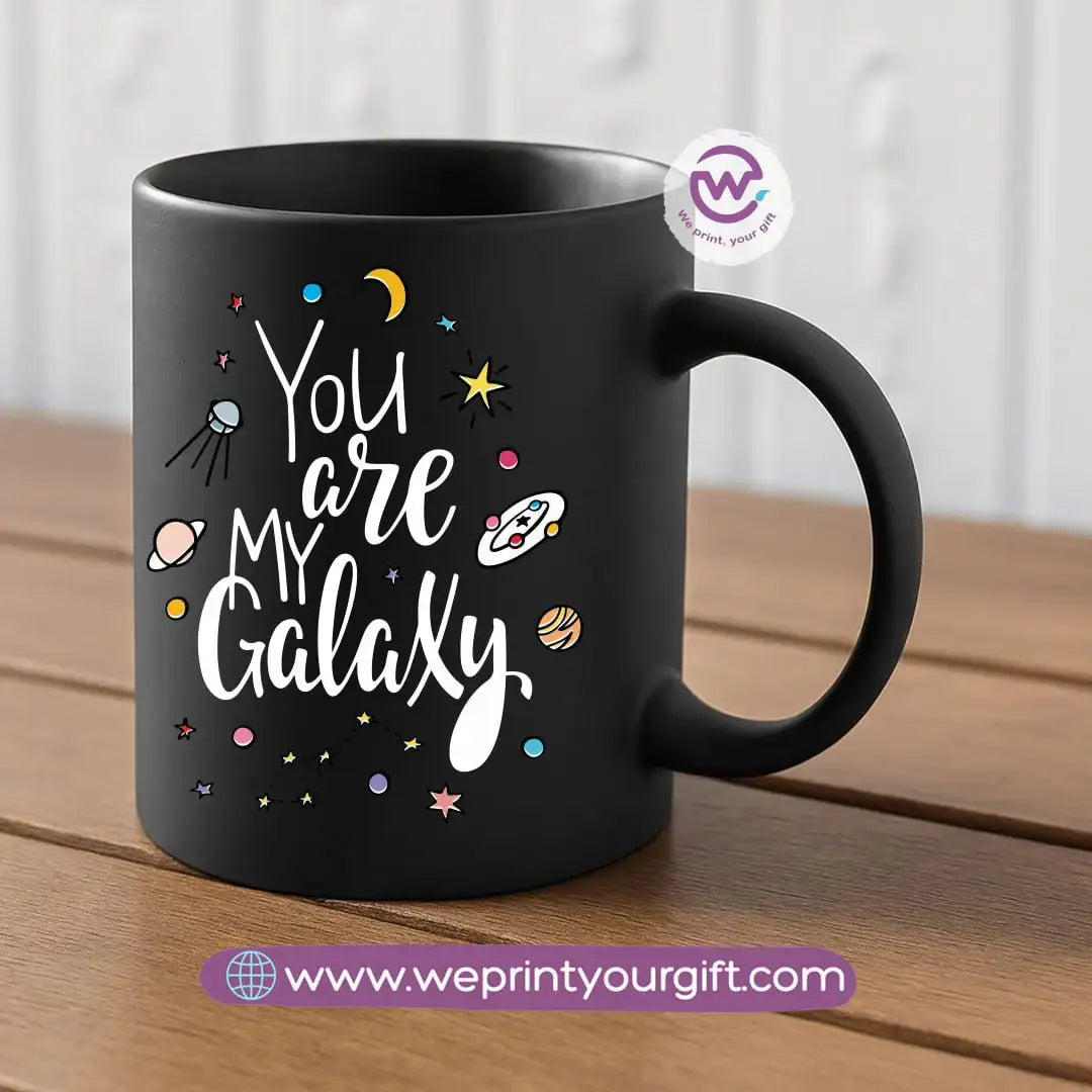 Black Classic Mug โ 350 ml | Space Designs | UV Raised Sticker Printing - WE PRINT