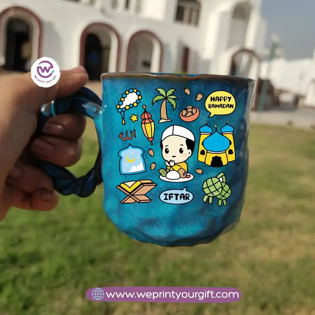 Blue Cloud Handmade Pottery Mug – 300 ml | Ramadan Designs - WE PRINT