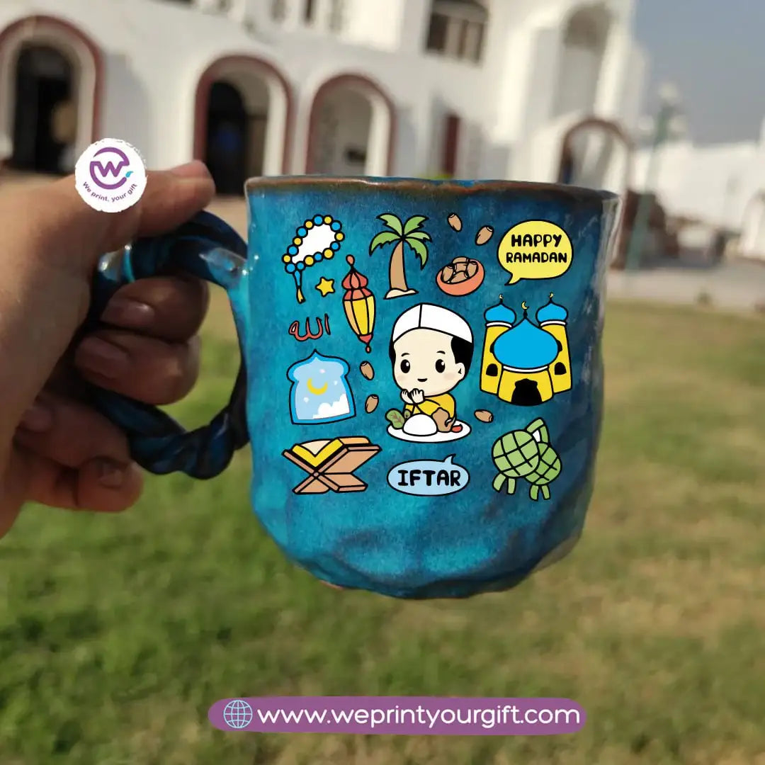 Blue Cloud Handmade Pottery Mug – 300 ml | Ramadan Designs - WE PRINT