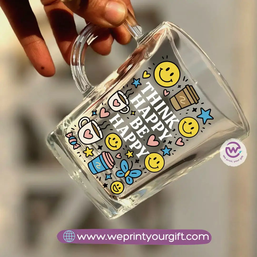 Personalized Motivational Doodle Glass Tea Cup – 300 ml - WE PRINT