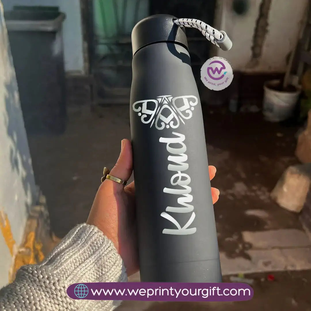 Thermal Stainless Steel Bottle with Strap – Name Design Edition (500 ml) - WE PRINT