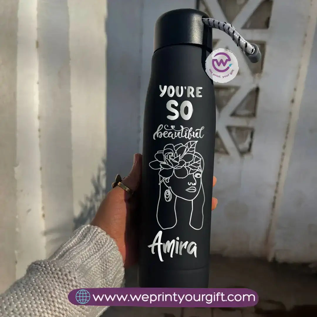 Thermal Stainless Steel Bottle with Strap – Customization options - WE PRINT