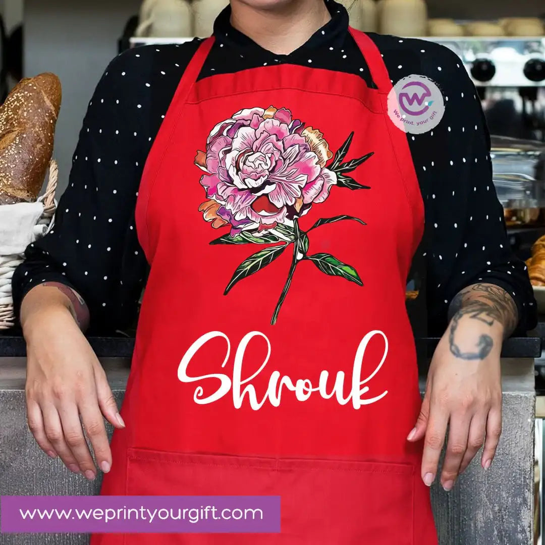 Personalized Name Apron – Heavy Cotton Cooking Apron with Pocket & Adjustable Tie - WE PRINT