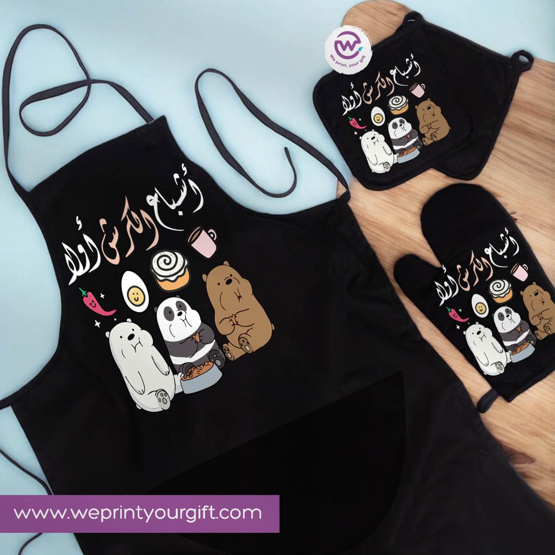 Funny Comic Kitchen Apron Set -3 Pieces