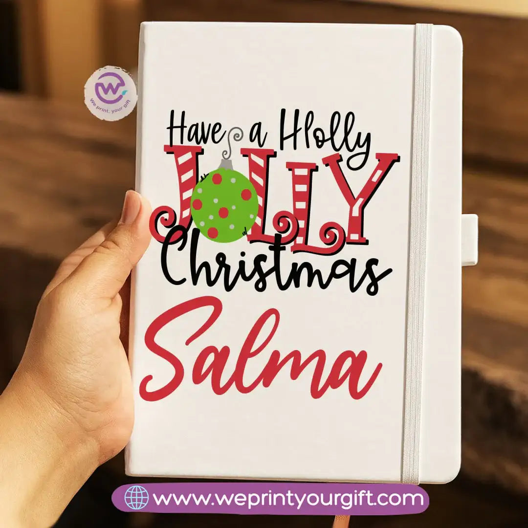 Personalized Hard Cover Rubber Notebook – Winter & Christmas Designs - WE PRINT