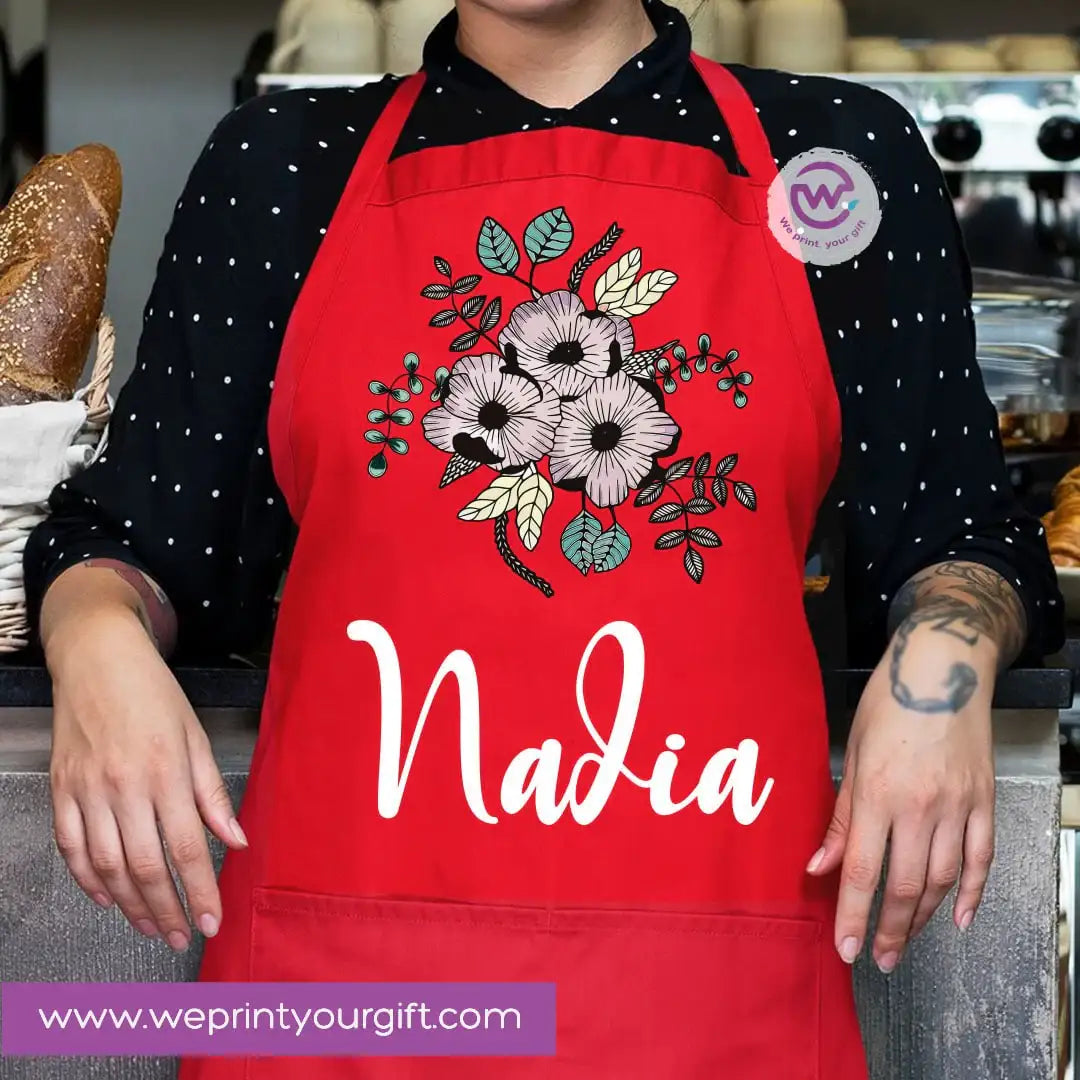 Personalized Name Apron – Heavy Cotton Cooking Apron with Pocket & Adjustable Tie - WE PRINT