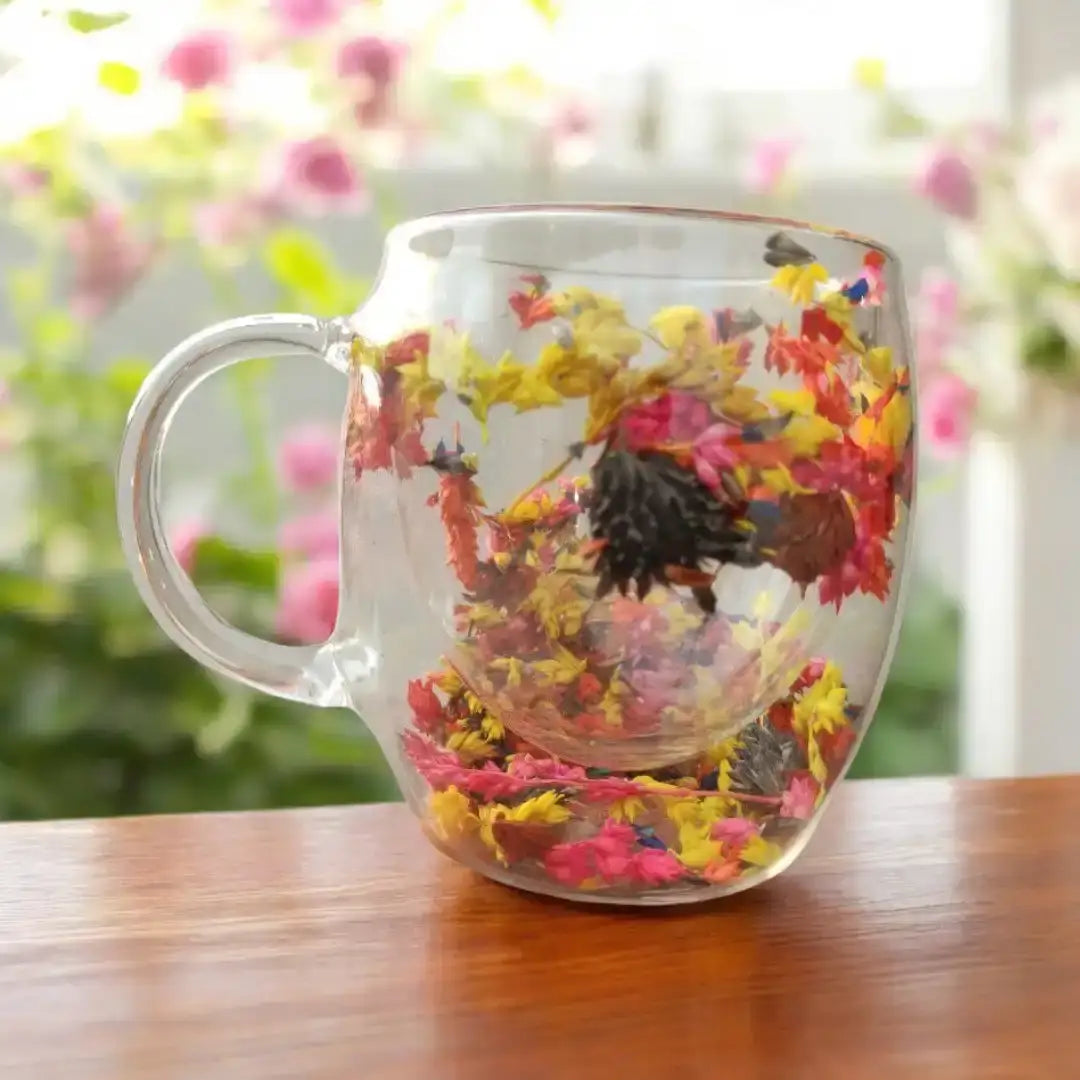 Flowers Double Wall Mug- Yellow Flowers - Customization Option - WE PRINT