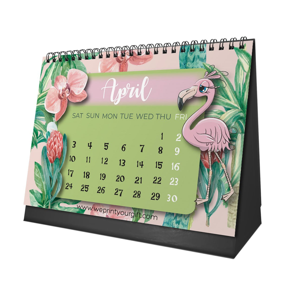 Flamingo 2027 Desk Calendar – Tropical Colours & Positive Moments