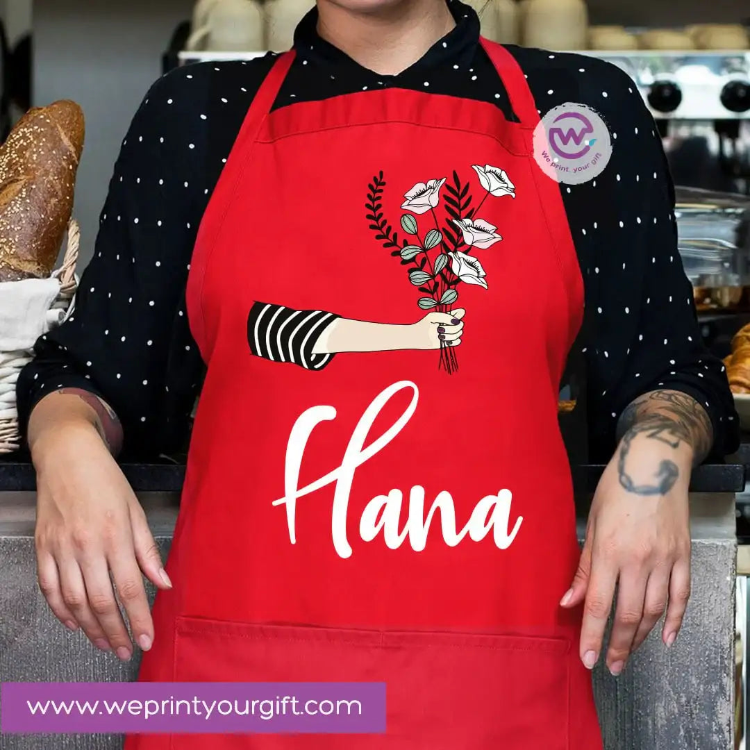 Personalized Name Apron – Heavy Cotton Cooking Apron with Pocket & Adjustable Tie - WE PRINT