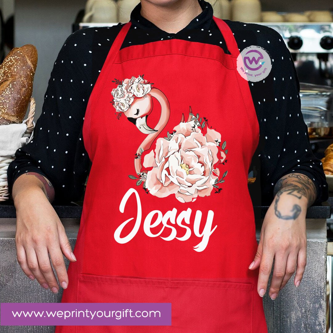 Personalized Name Apron – Heavy Cotton Cooking Apron with Pocket & Adjustable Tie