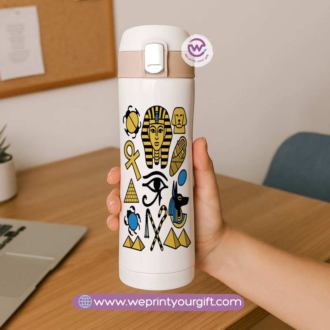 Slim Thermal Mug-Egyptian Pharaonic Design - WE PRINT