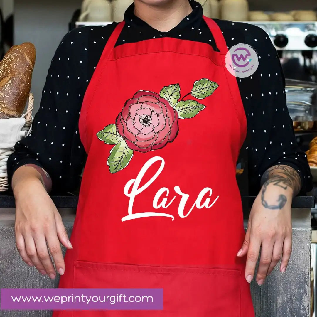 Personalized Name Apron – Heavy Cotton Cooking Apron with Pocket & Adjustable Tie - WE PRINT