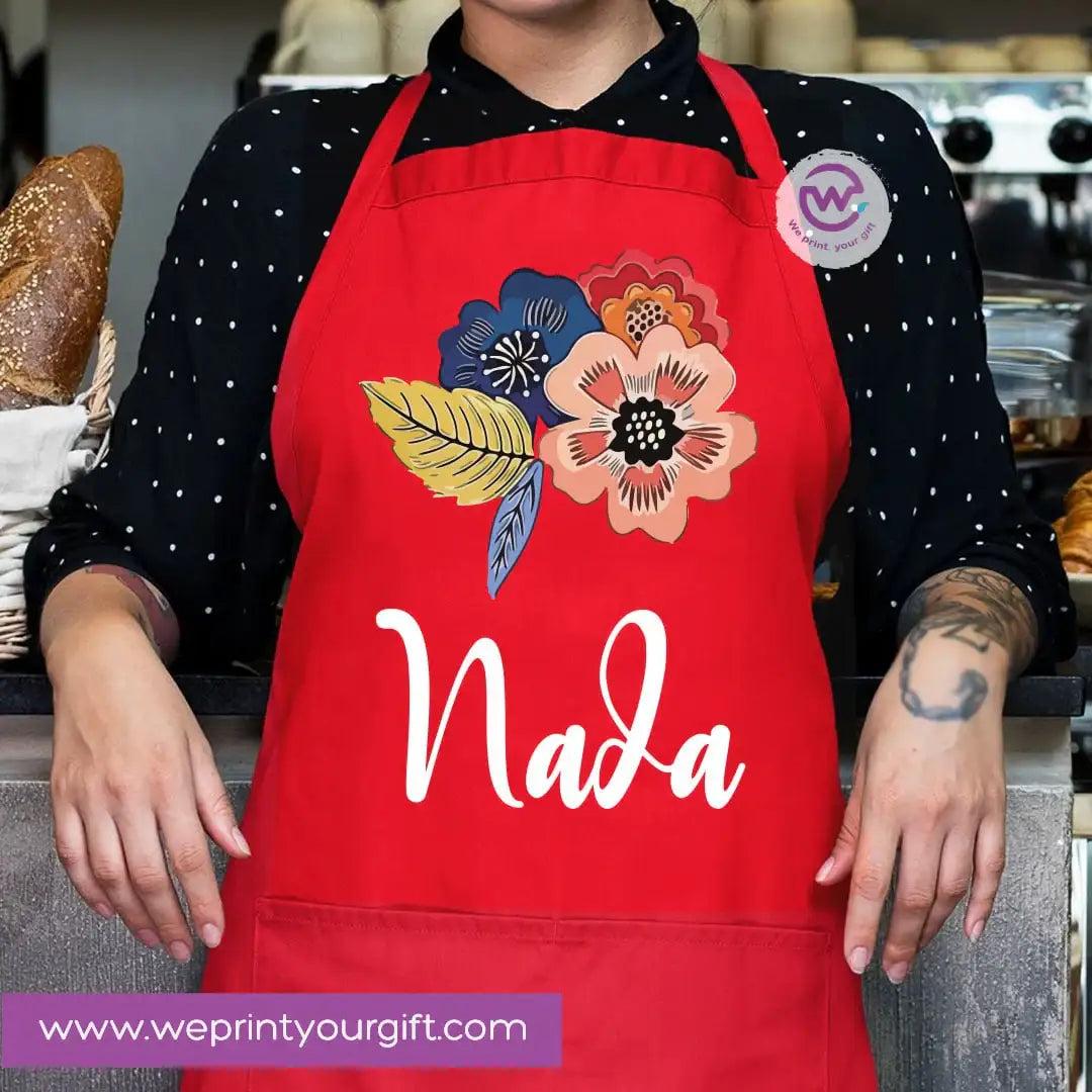 Personalized Name Apron – Heavy Cotton Cooking Apron with Pocket & Adjustable Tie - WE PRINT
