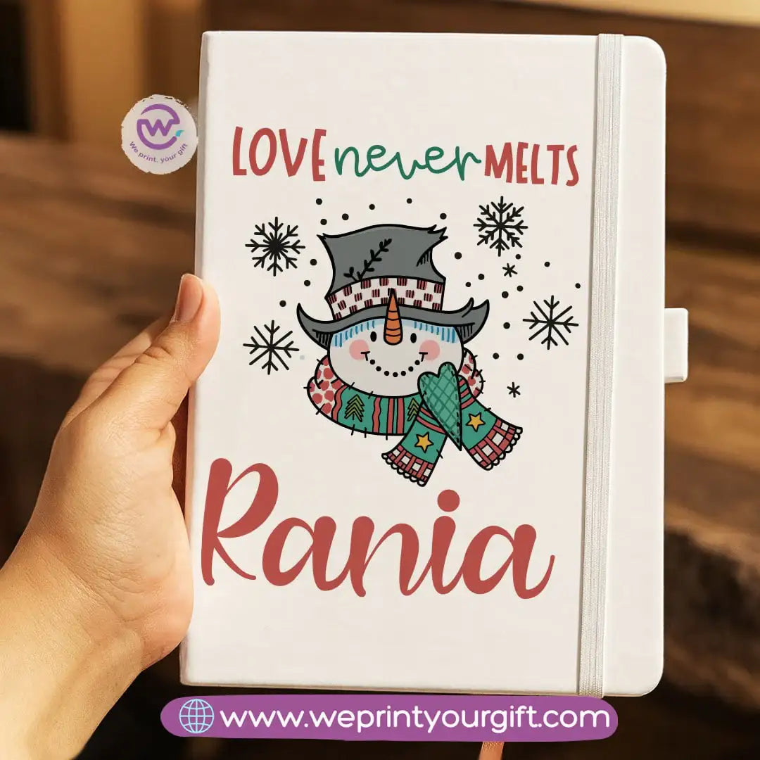 Personalized Hard Cover Rubber Notebook – Winter & Christmas Designs - WE PRINT
