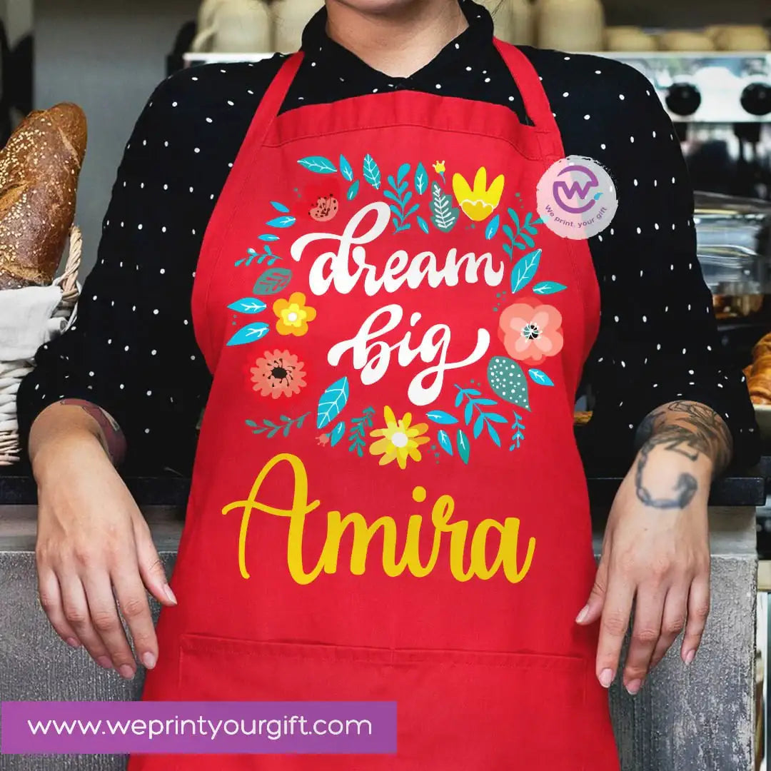 Motivational Personalized Apron โ Custom Name Heavy Cotton Kitchen Apron with Pocket - WE PRINT