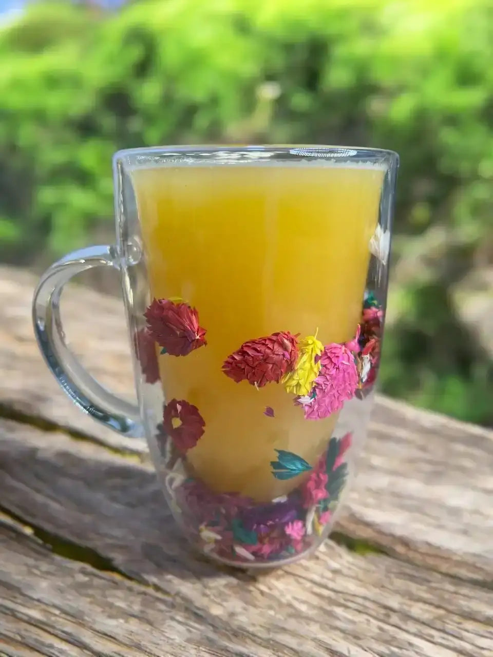 Double wall mug with flowers-Large - Customization Option - WE PRINT