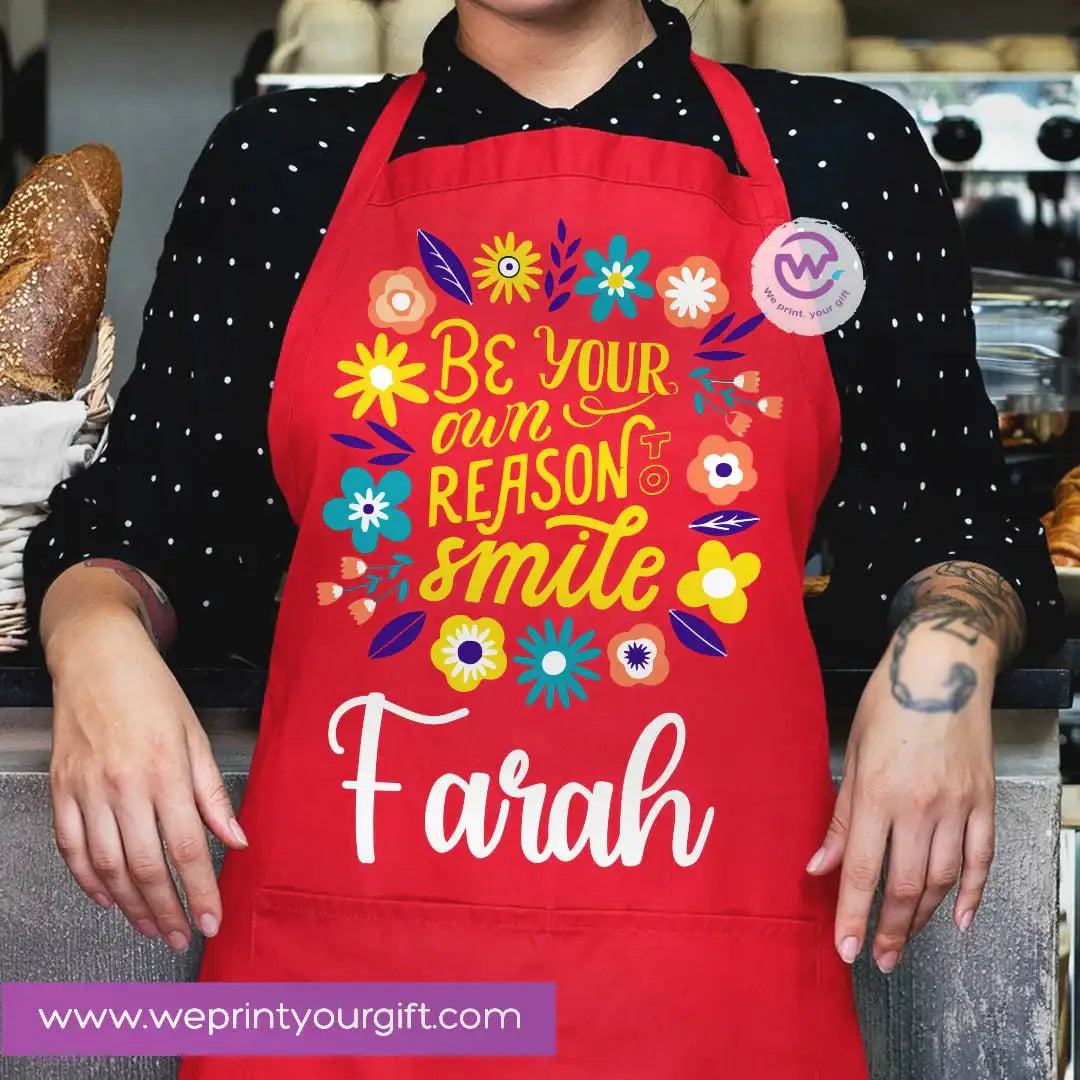 Motivational Personalized Apron – Custom Name Heavy Cotton Kitchen Apron with Pocket - WE PRINT