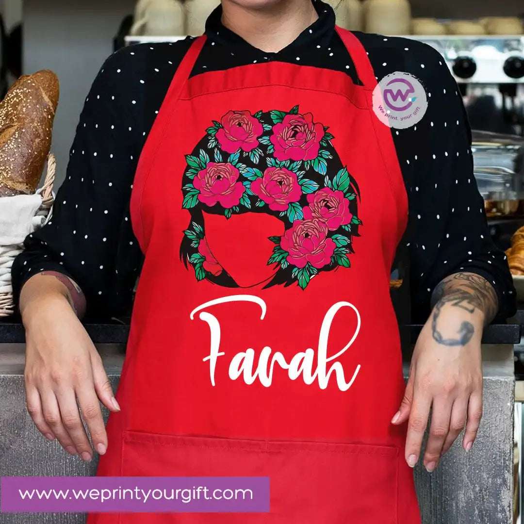 Personalized Name Apron – Heavy Cotton Cooking Apron with Pocket & Adjustable Tie - WE PRINT
