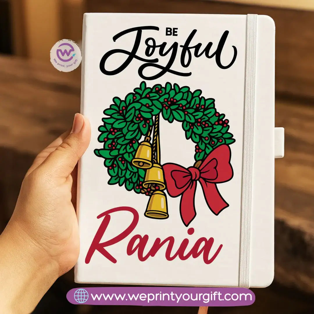 Personalized Hard Cover Rubber Notebook – Winter & Christmas Designs - WE PRINT