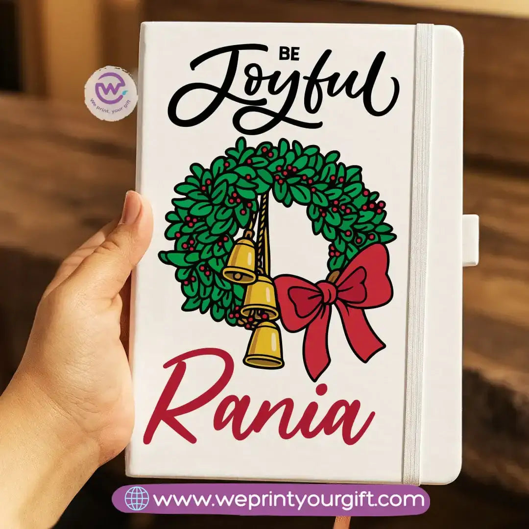 Personalized Hard Cover Rubber Notebook – Winter & Christmas Designs - WE PRINT